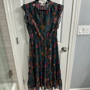 Women's Steve Madden large teal flower dress long